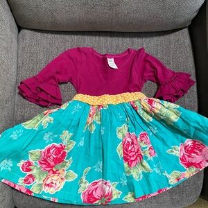 K. Pea Floral Kids Casual Dress - Pink and Blue size 2T